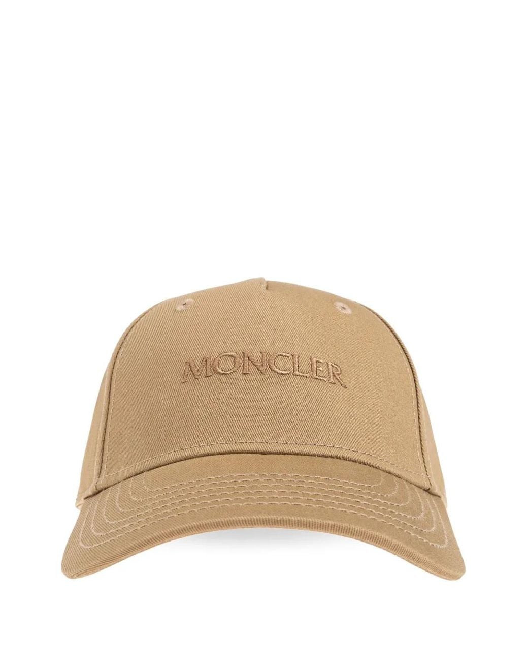 Moncler Natural Baseballkappe Mit Logo-Stickerei