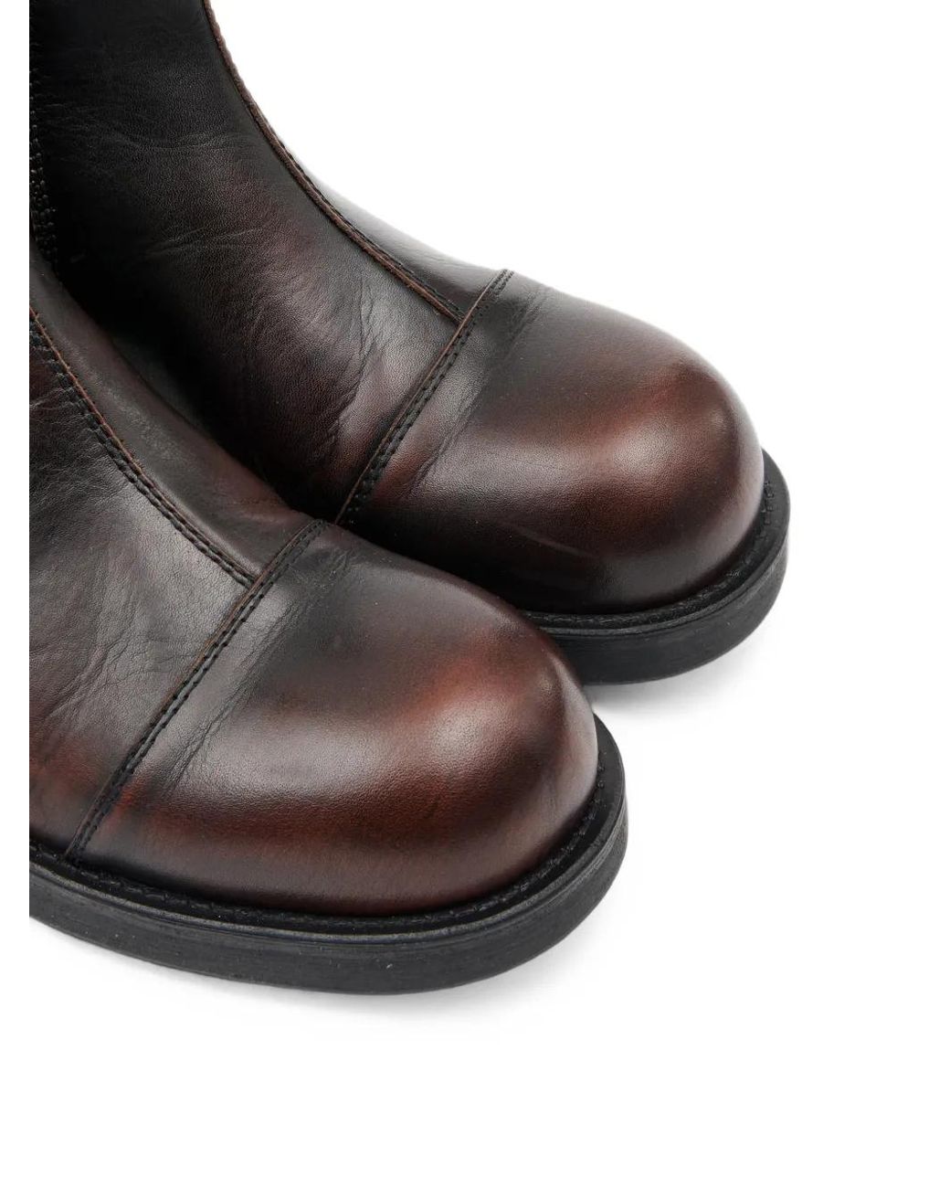 MM6 by Maison Margiela Black Brushed Leather Chelsea Boots for men