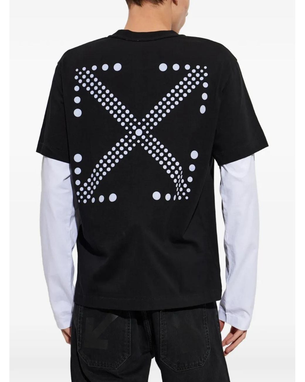 Off-White c/o Virgil Abloh Black T-Shirt À Manches Superposées for men