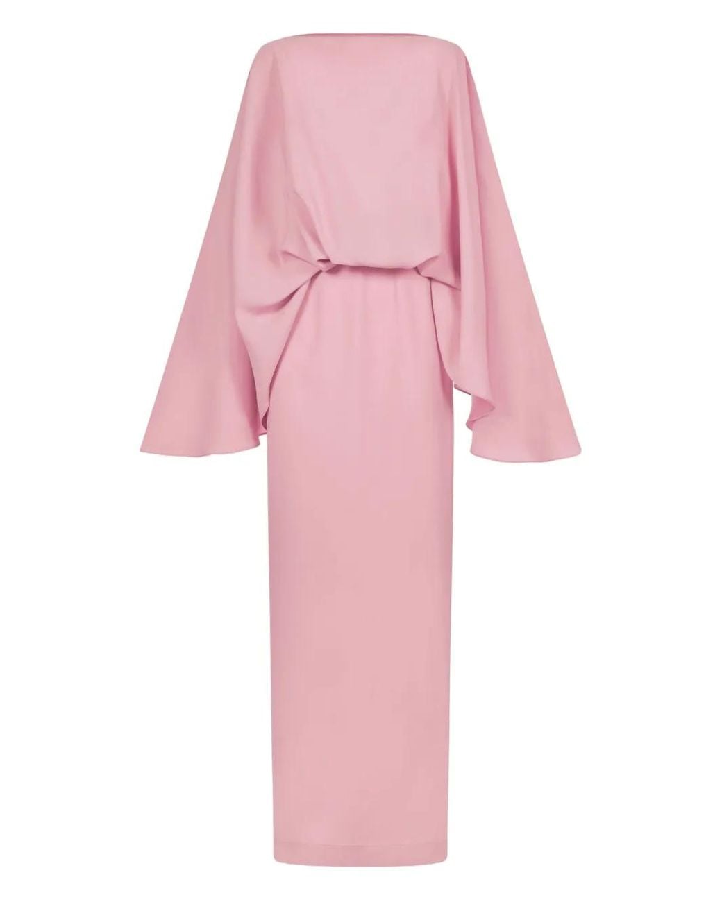 Taller Marmo Pink Eolia Cape-Sleeve Maxi Dress