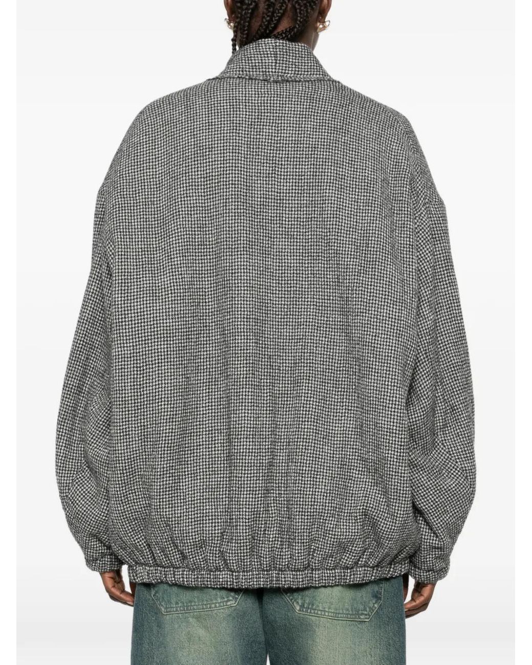 R13 Gray Cardigan Oversize À Motif Pied-De-Poule