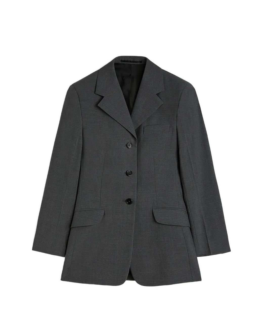 Jil Sander Black Poplin Wool Blazer