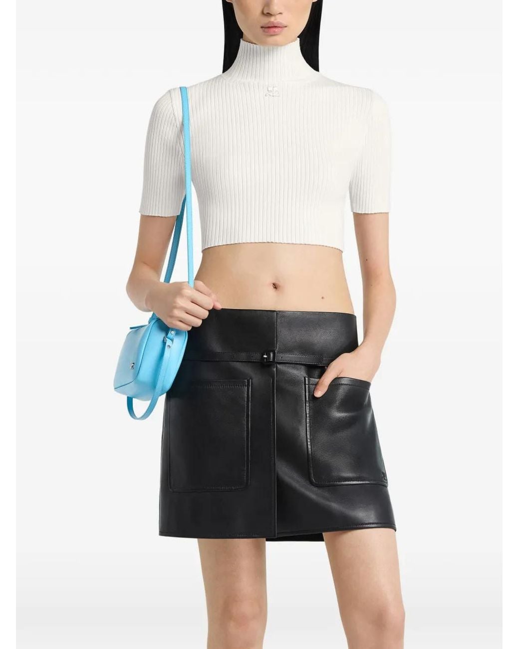 Courreges White Logo-Detail Cropped Sweater