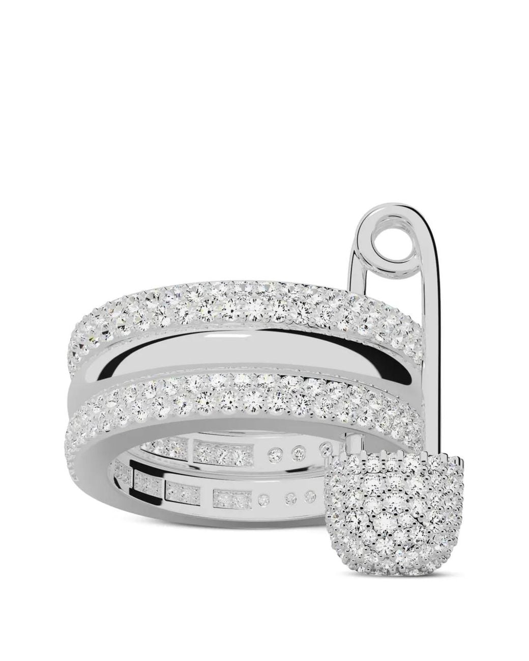 Apm Monaco White Morse Safety-Pin Ring