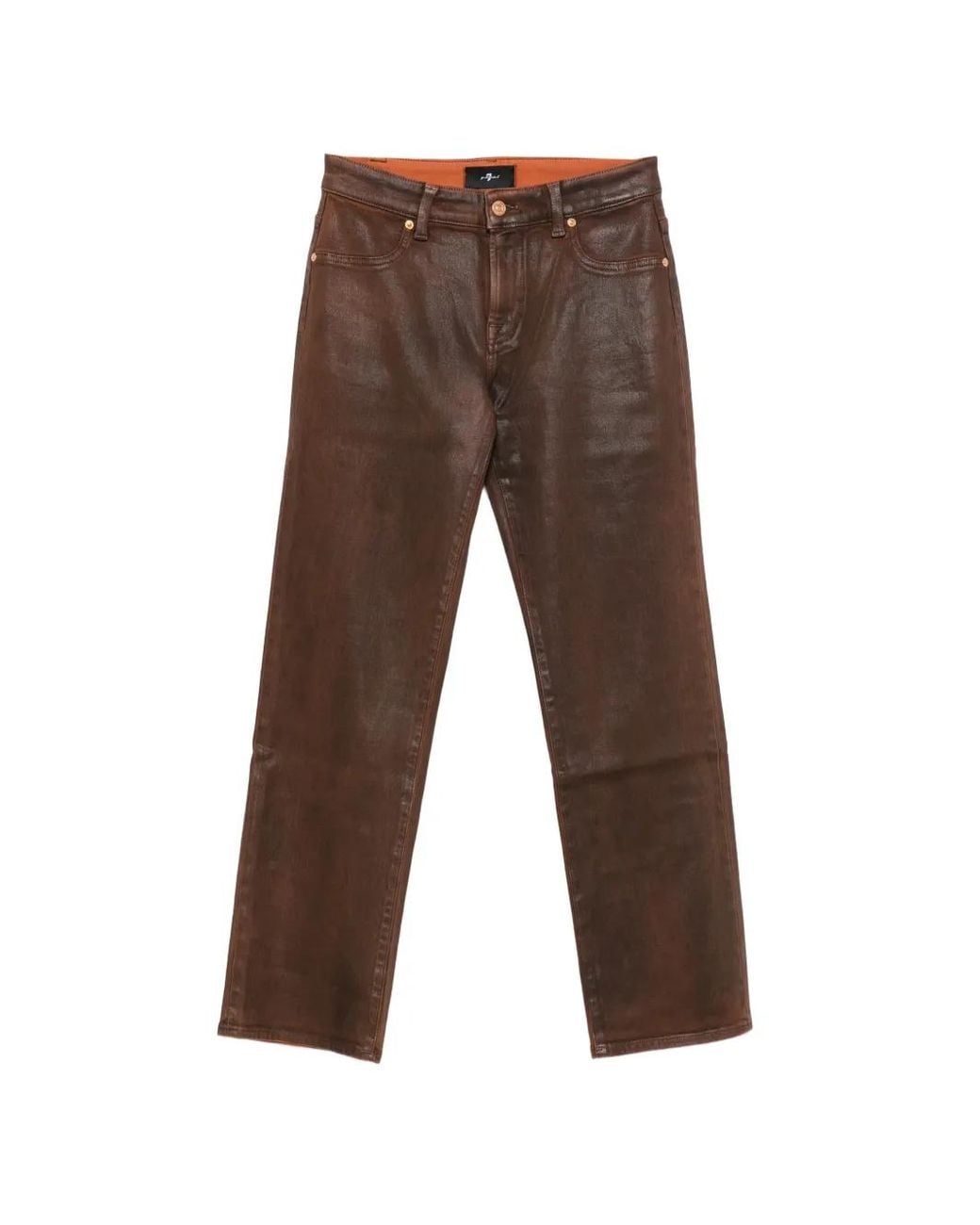 7 For All Mankind Brown Calie Straight-Leg Jeans
