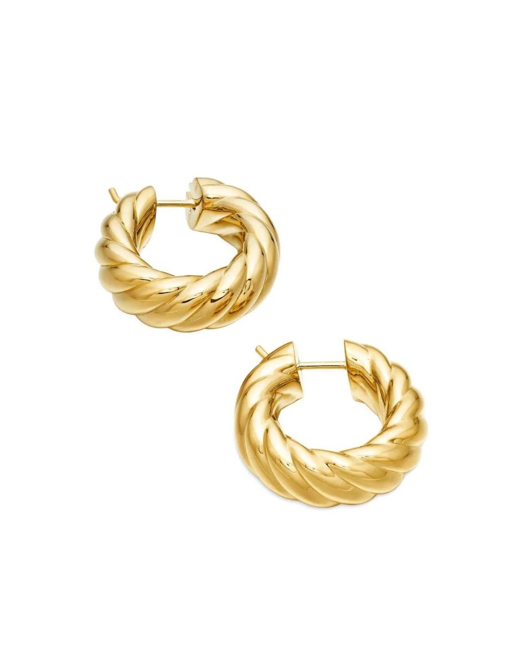 David Yurman Metallic 18Kt Sculpted Cable Hoop Earrings (25Mm)