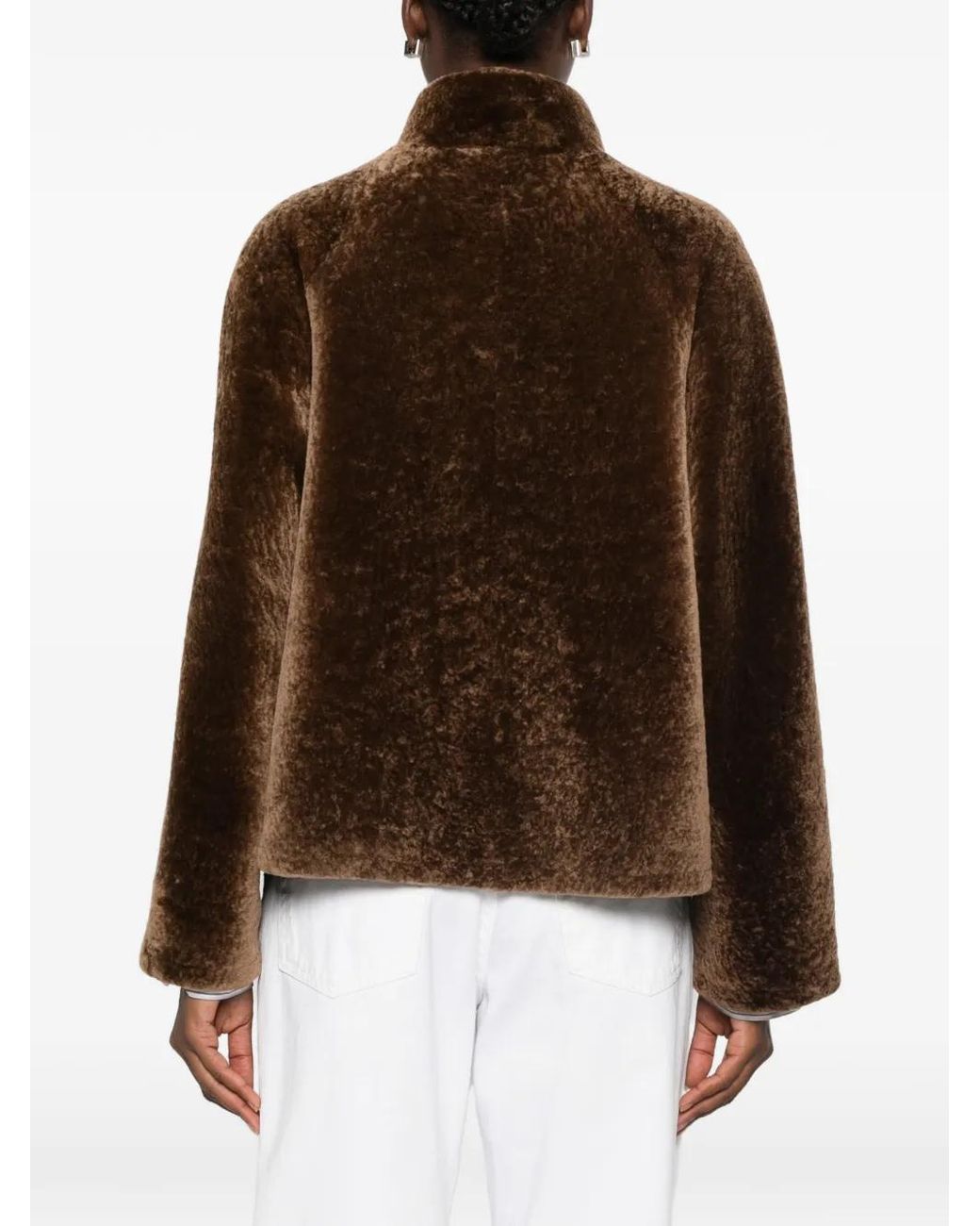 Manzoni 24 Brown Shearling Zip-Up Jacket