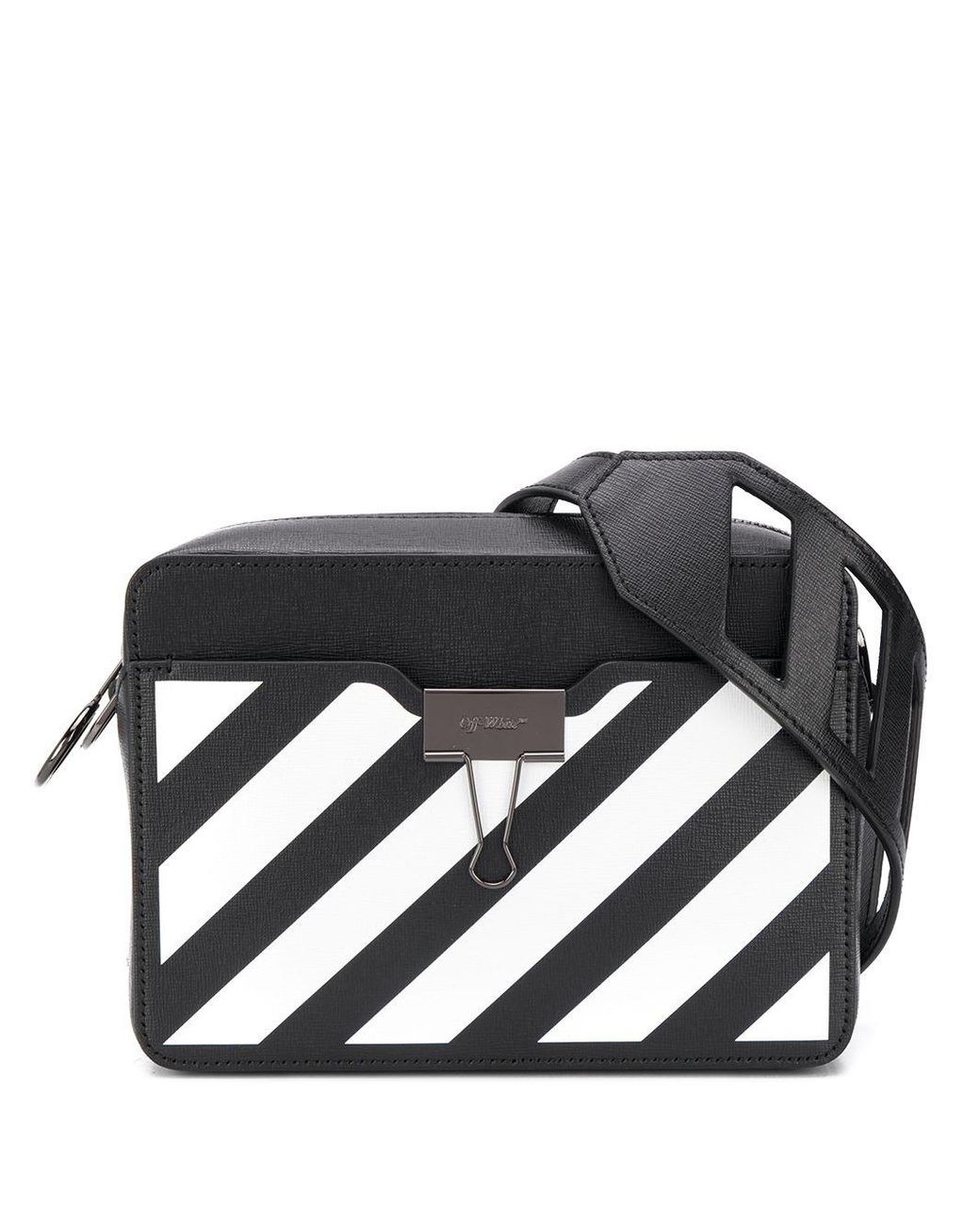 Off-White c/o Virgil Abloh Synthetic Striped Camera Bag in Black - Lyst