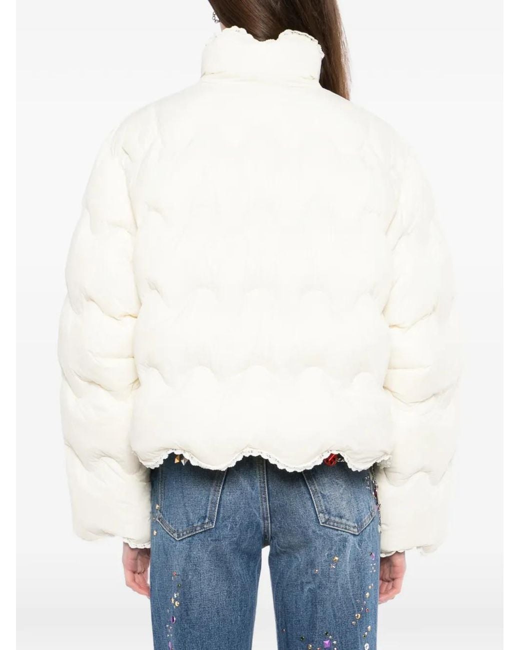 JNBY White Wave-Quilted Jacket