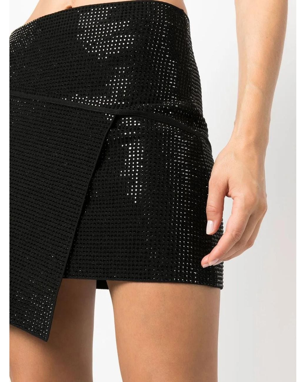 ANDREADAMO Black Crystal-Embellished Mini Skirt