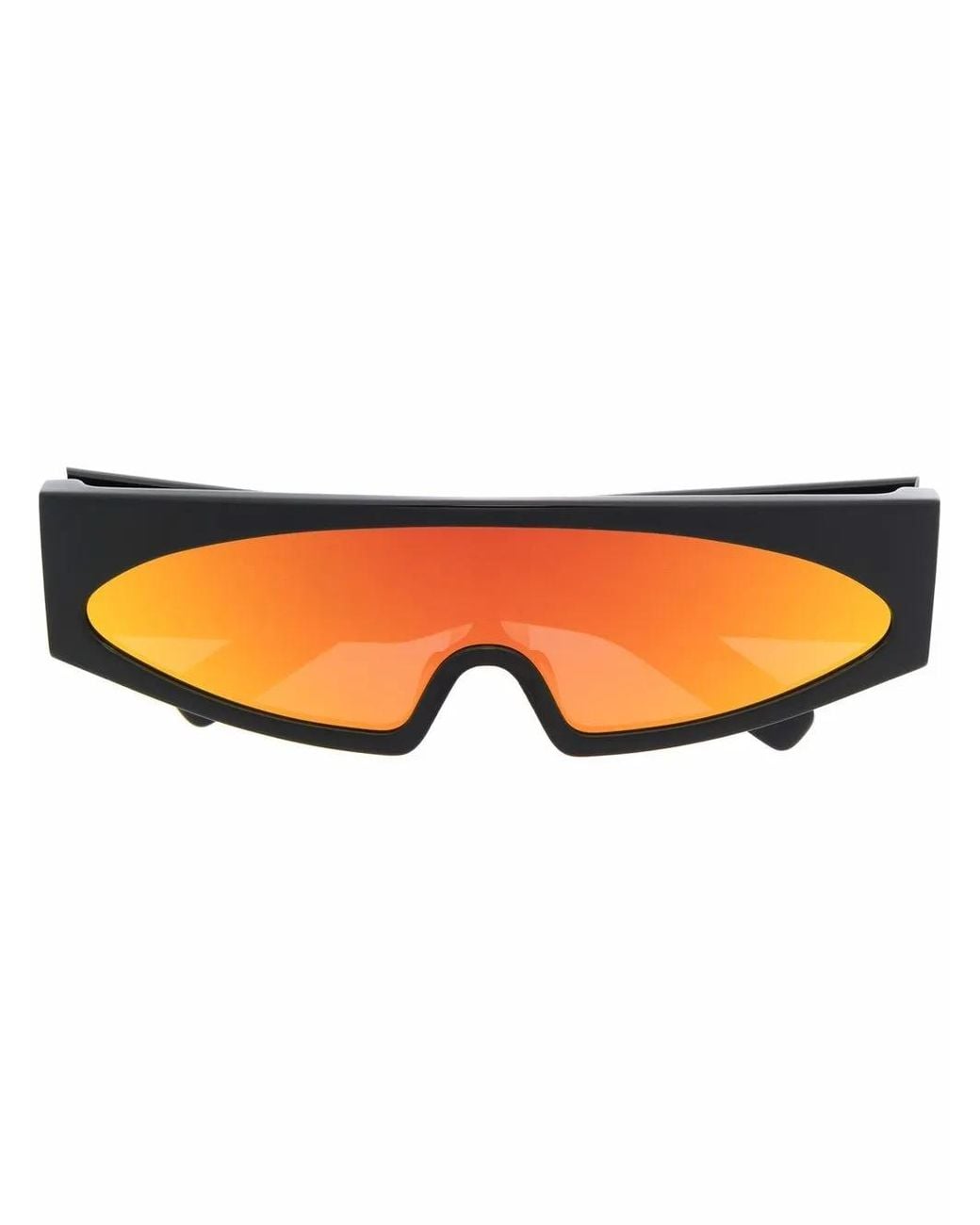 Rick Owens Orange Gene Rectangle-Frame Sunglasses