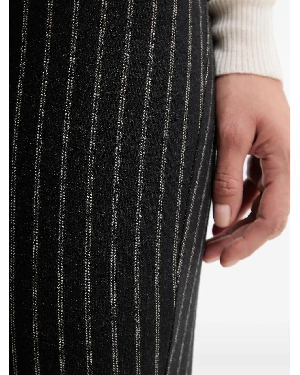 Sessun Black Hediwalk Stripe-Pattern Trousers