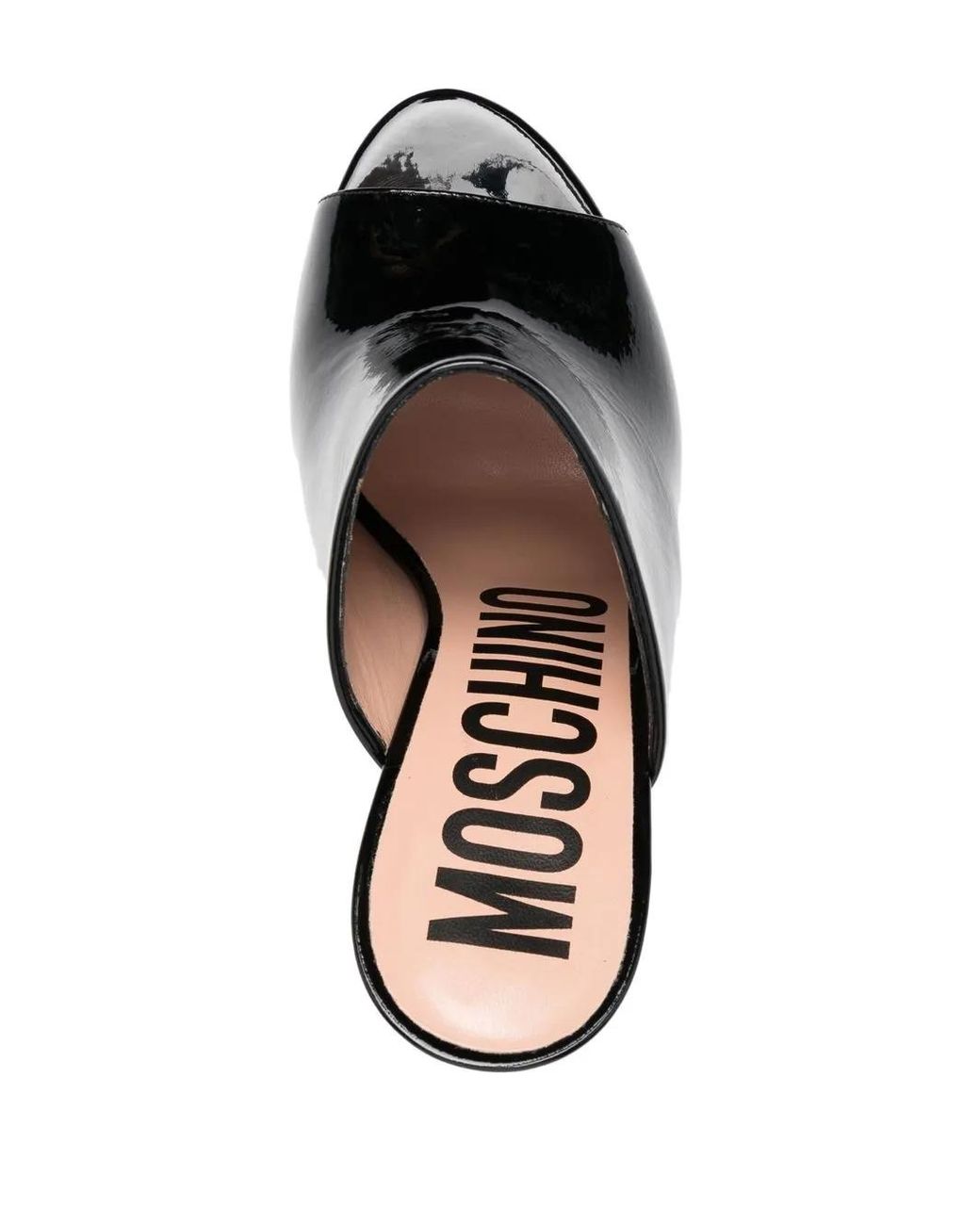 Moschino Black 110Mm Embossed-Logo Wedge Sandals