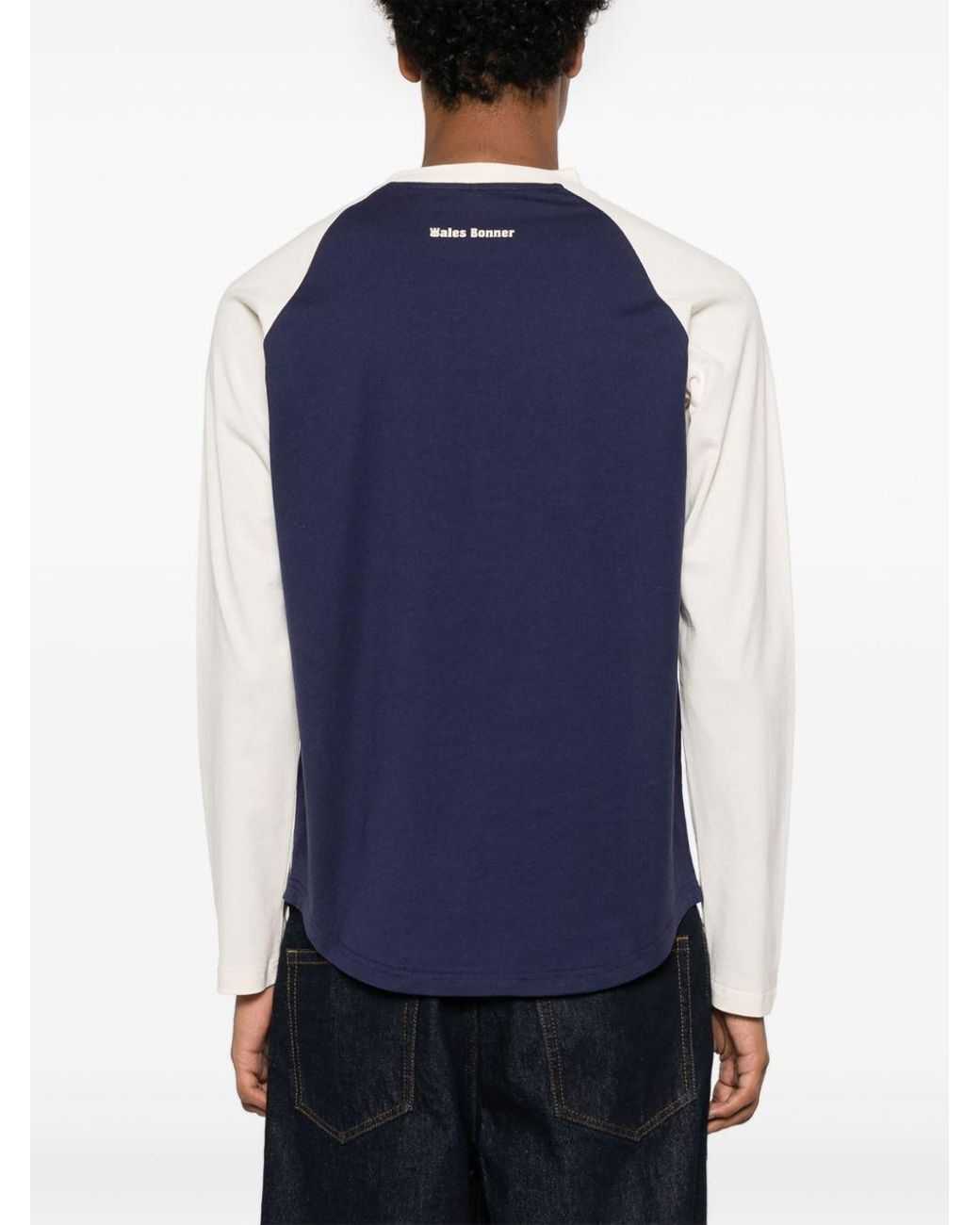 【送料&関税込】Wales Bonner Black And Blue Logo T-shirt adidas Originals - Adicolor Classics Logo-Print Cotton