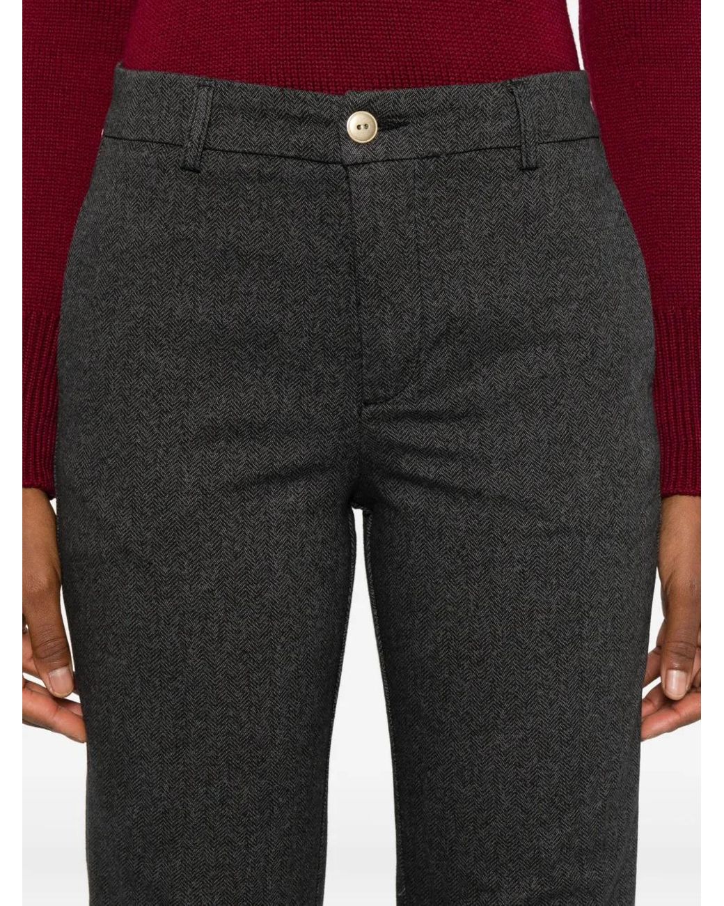 40 Weft Gray Chevron-Patterned Pants
