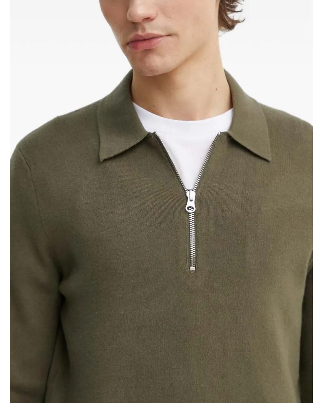 Polo Con Zip di Samsøe & Samsøe in Green da Uomo