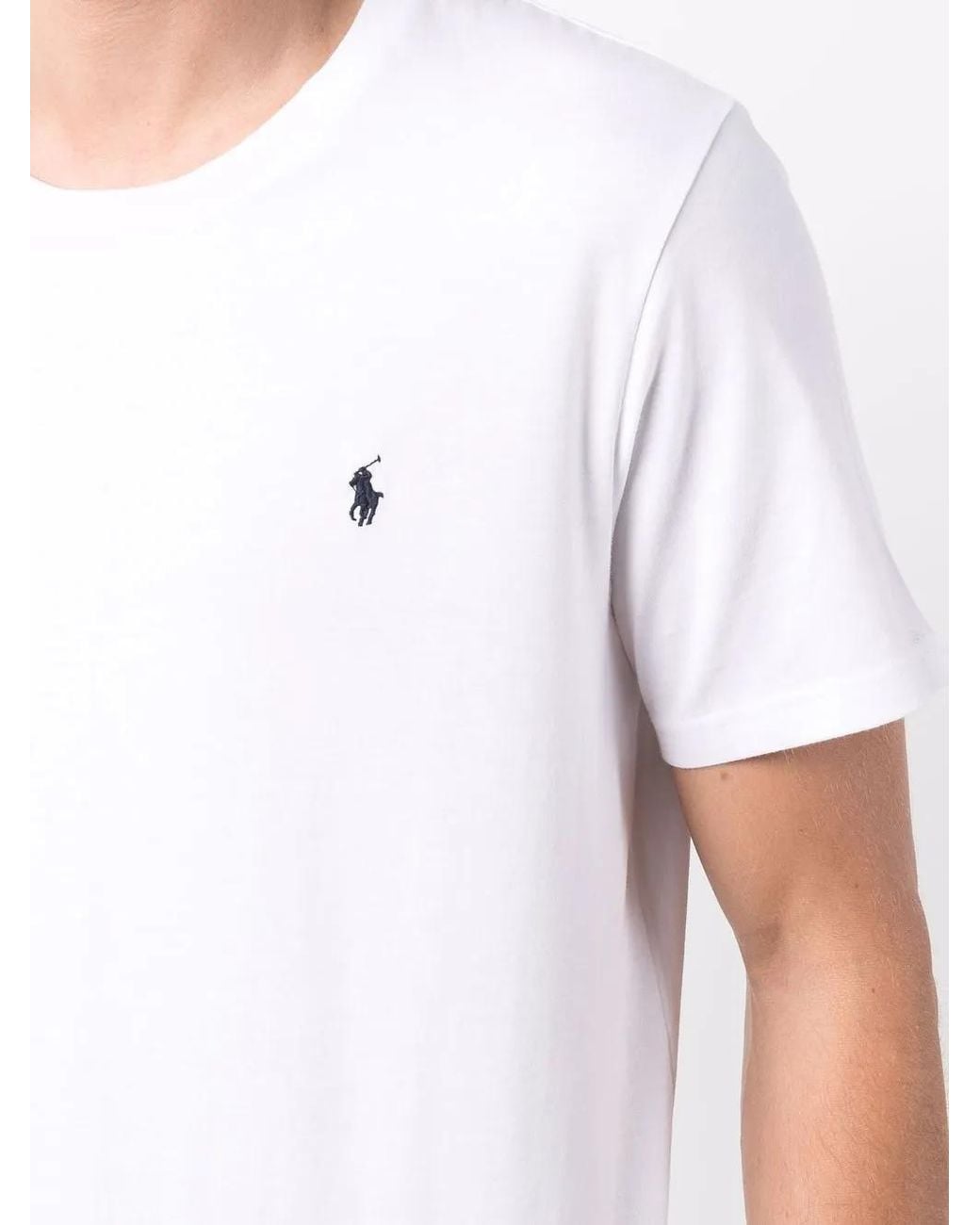Polo Ralph Lauren White Logo Embroidered T-Shirt for men