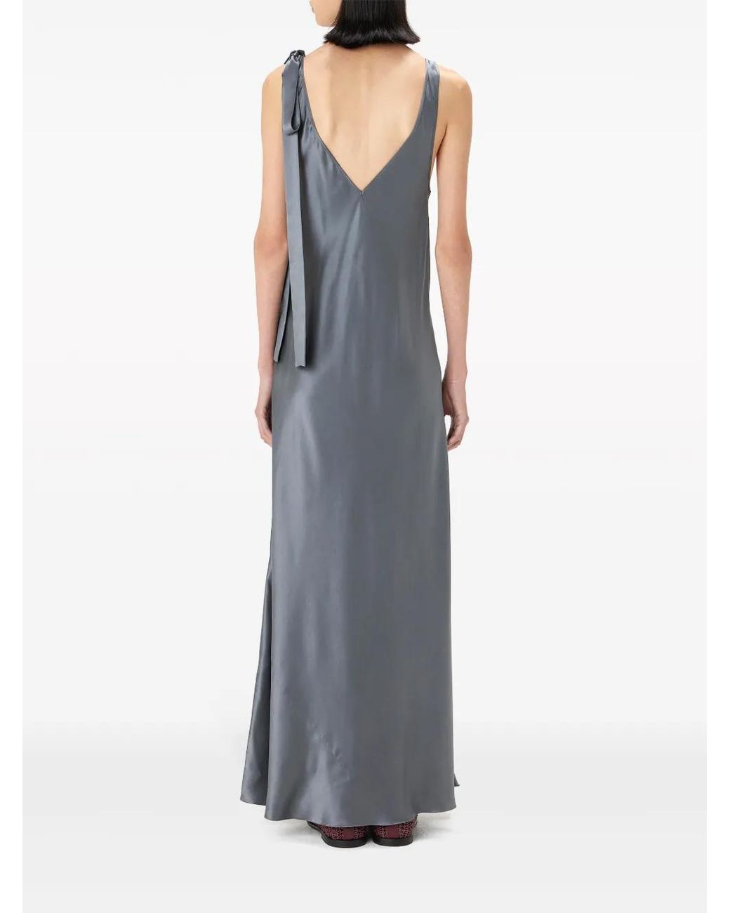 J.W. Anderson Blue Tie-Fastening Silk Maxi Dress