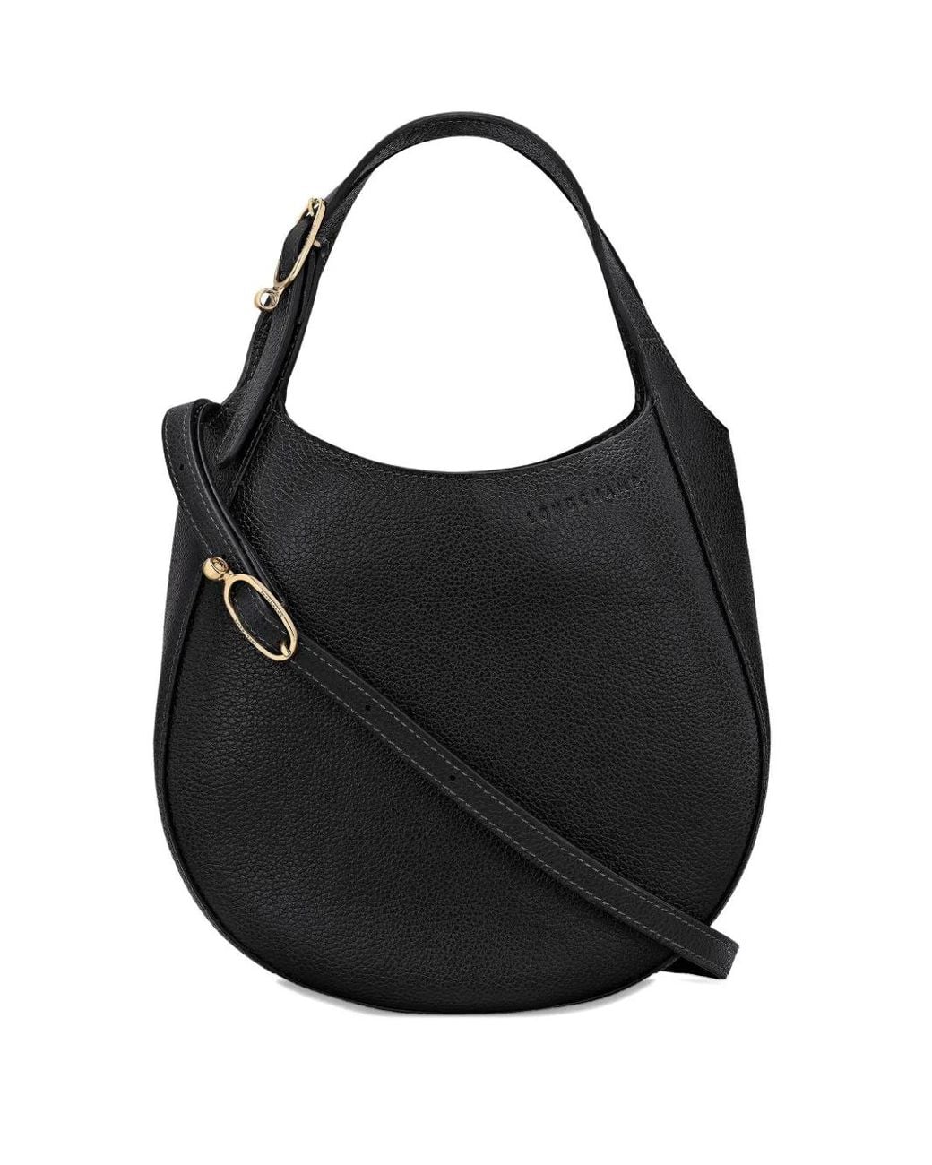 Longchamp Black Small Grained-Leather Handbag