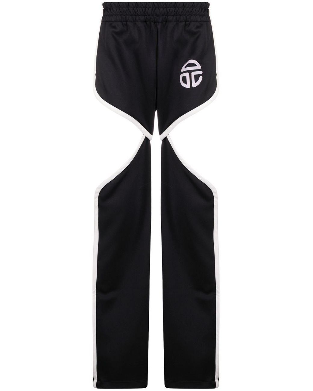 Telfar Cut out Logo Print Track Pants in Black for Men Lyst