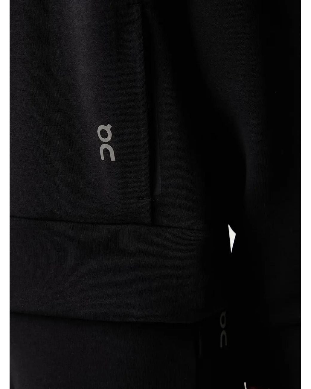 On Shoes Black Logo-Print Raglan-Sleeve Sweater