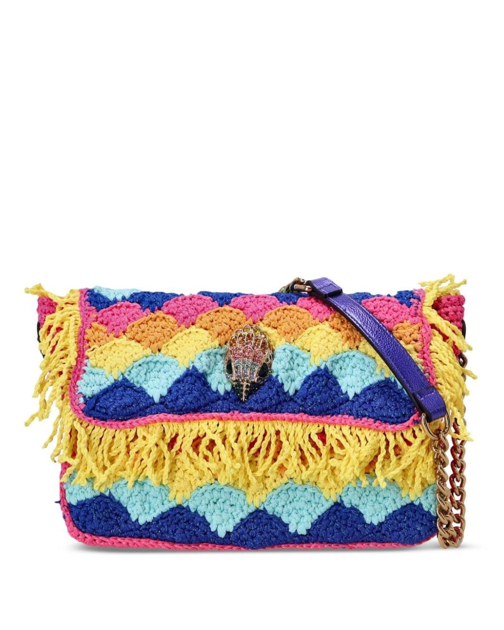 Kurt Geiger Crochet Kensington Print Shoulder Bag in Blue Lyst