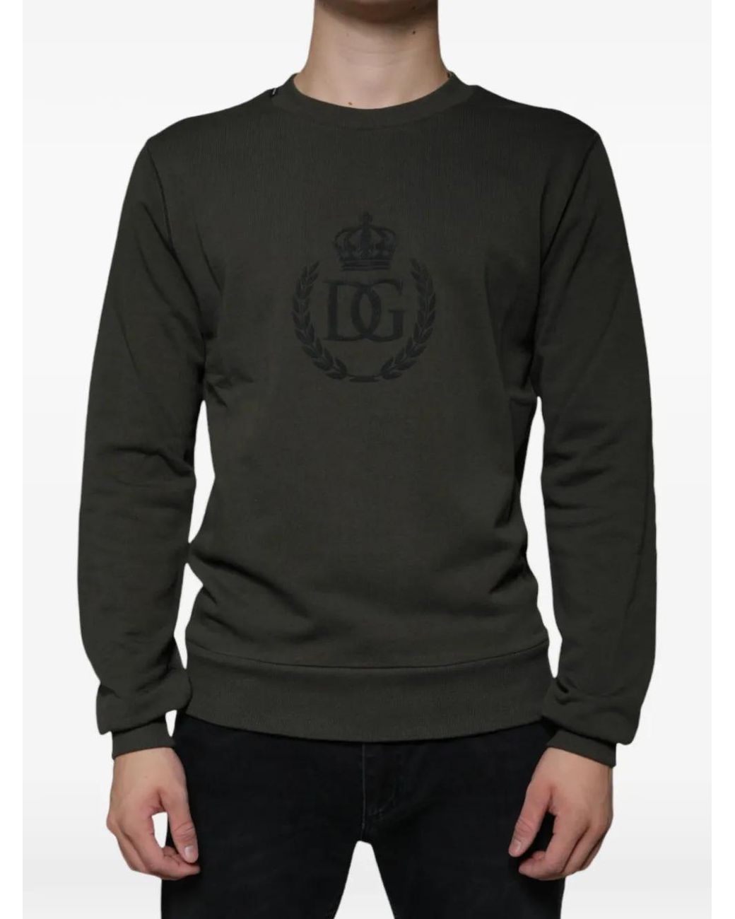 Dolce & Gabbana Black Dg Crown-Embroidered Sweatshirt for men