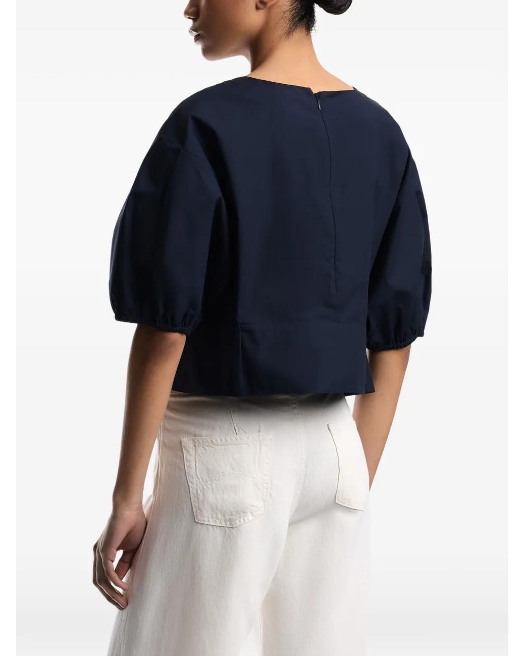 Emporio Armani Blue Cotton Blouse