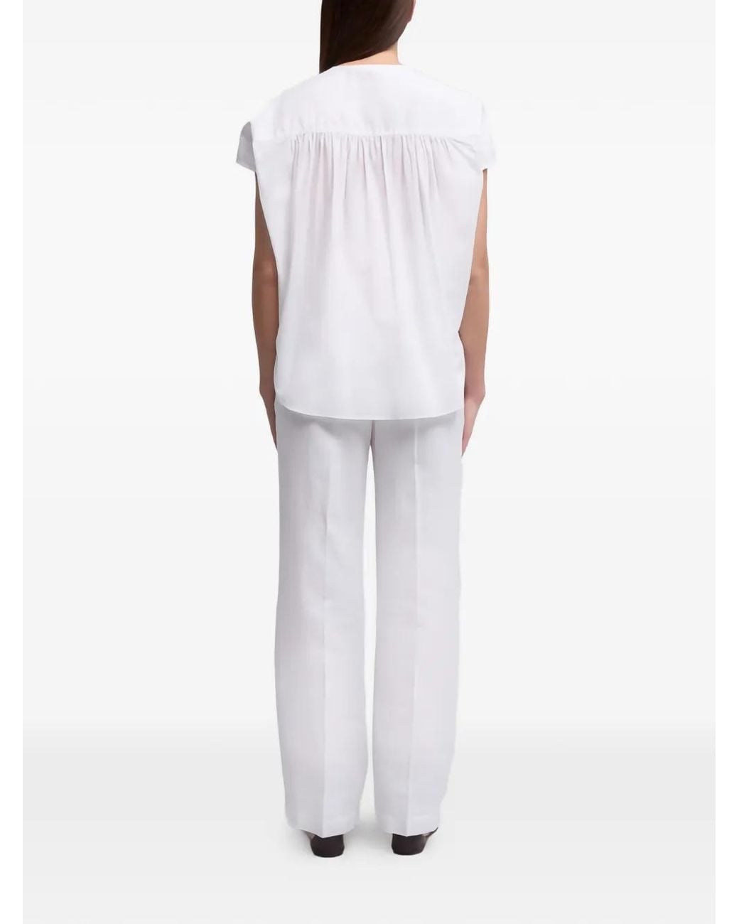 Aspesi White Tie-Neck Buttoned Shirt