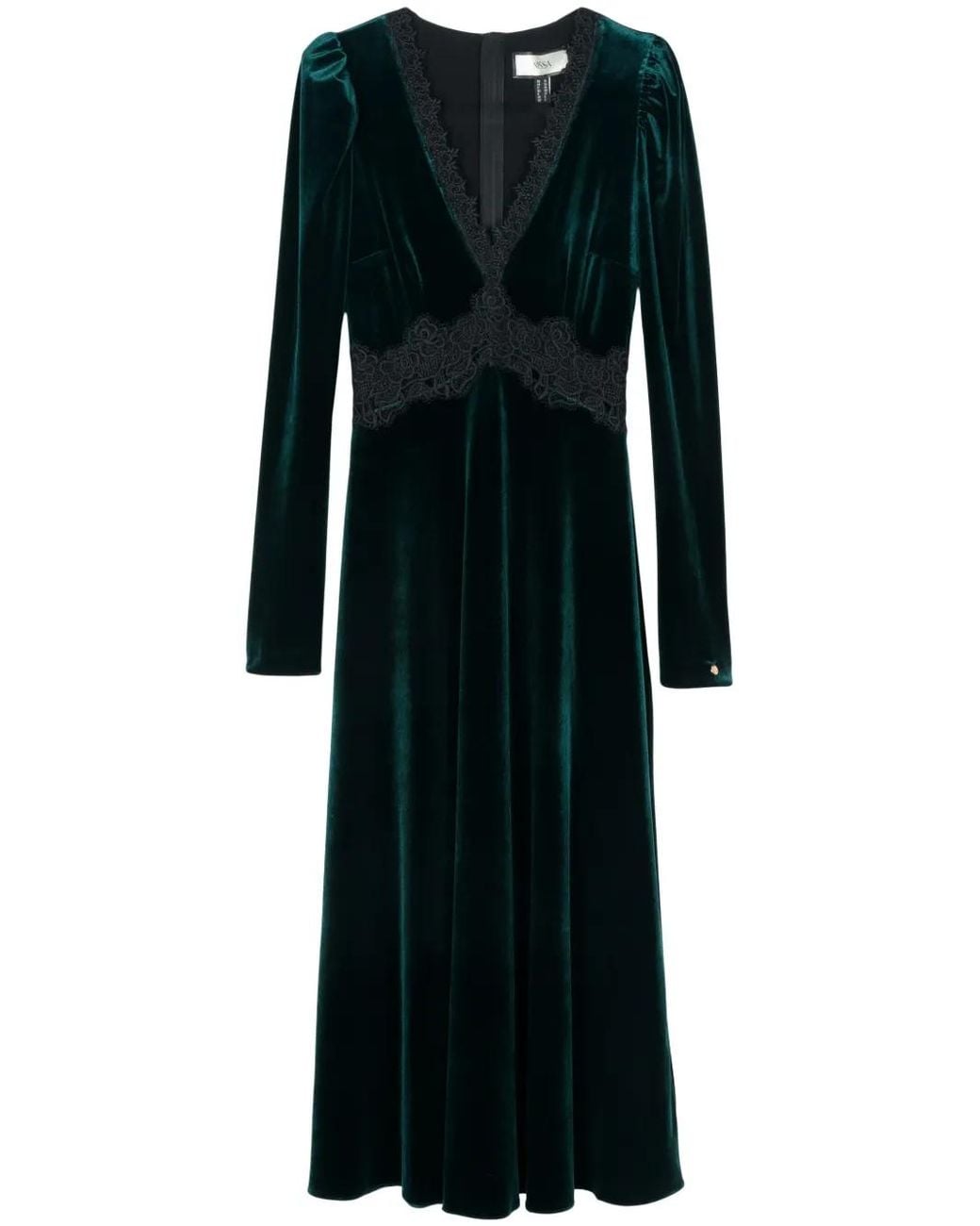 Nissa Black Logo-Plaque Maxi Dress