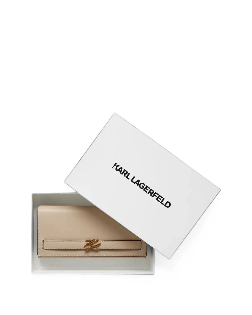 Karl Lagerfeld Natural K/Autograph Flap Wallet