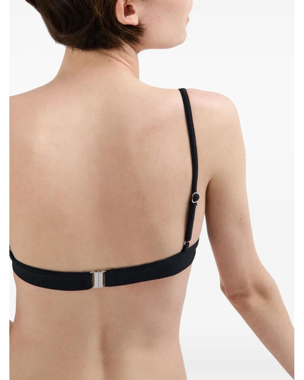 Prada Blue Ribbed Knit Bralette Bikini Top