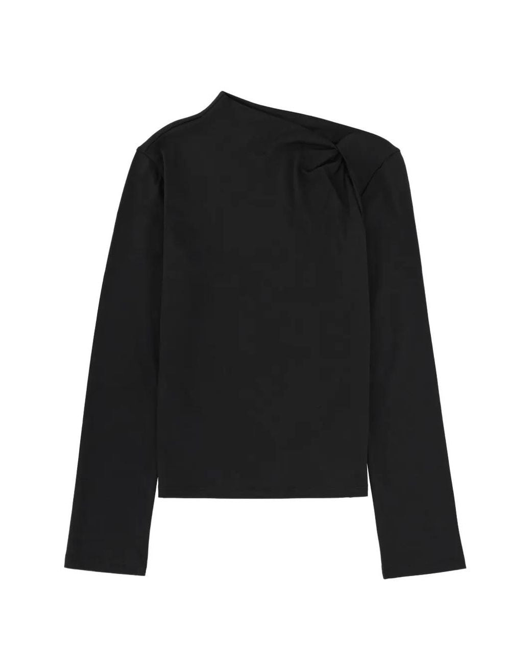 Theory Black Long-Sleeve Twisted Top