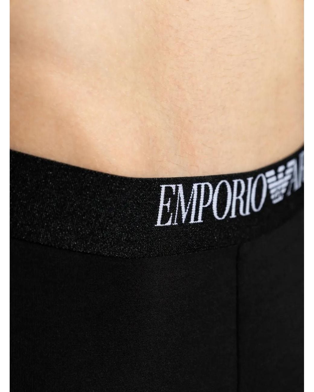 Emporio Armani Black Logo-Waistband Boxers (Set Of Two) for men