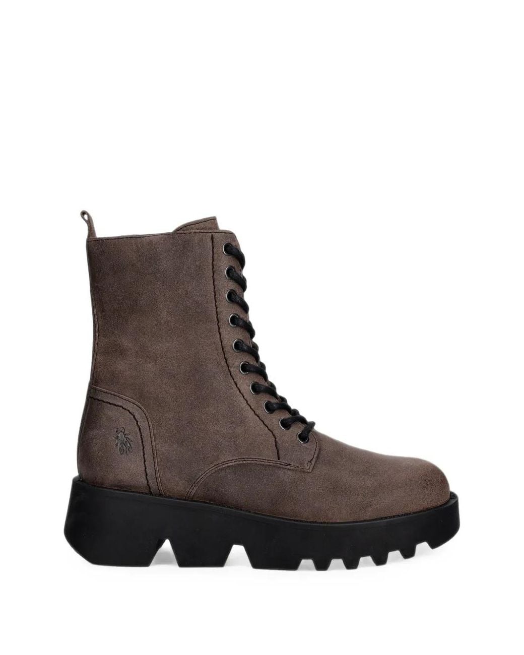 Fly London Brown Lace-Up Platform Boots
