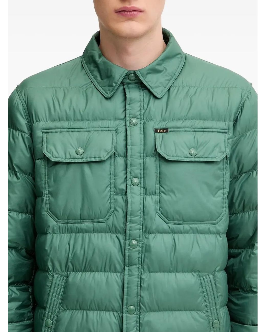 Polo Ralph Lauren Green Quilted Button-Fastening Jacket for men