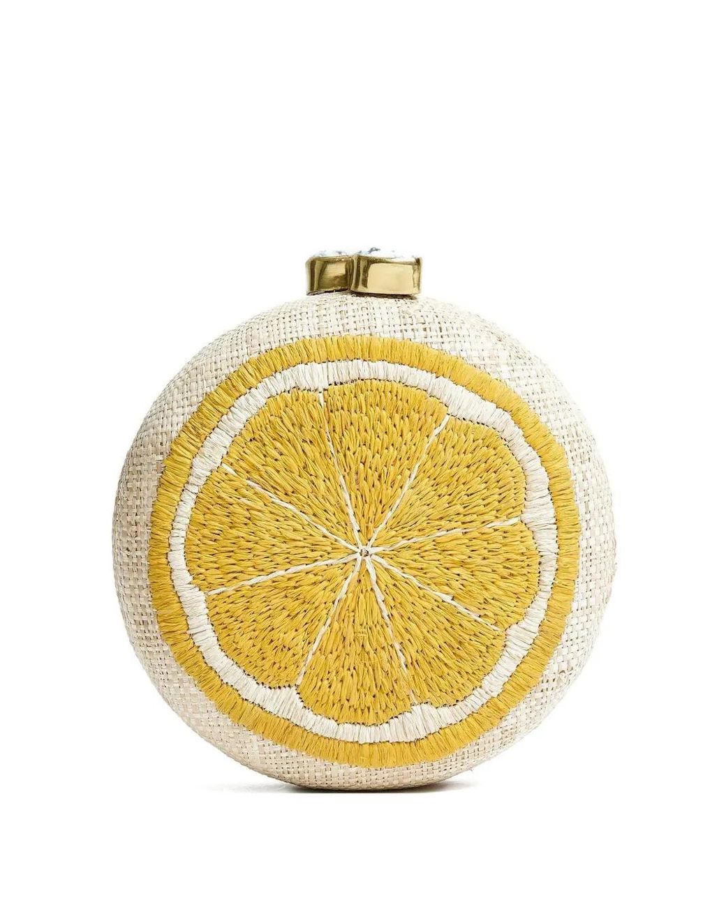 PAMELA MUNSON Metallic Lemon Slice Clutch