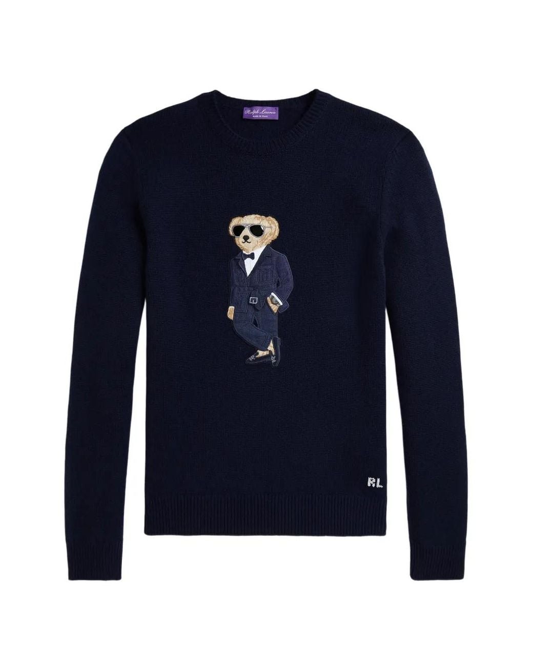 Ralph Lauren Blue Polo Bear Cashmere Sweater for men