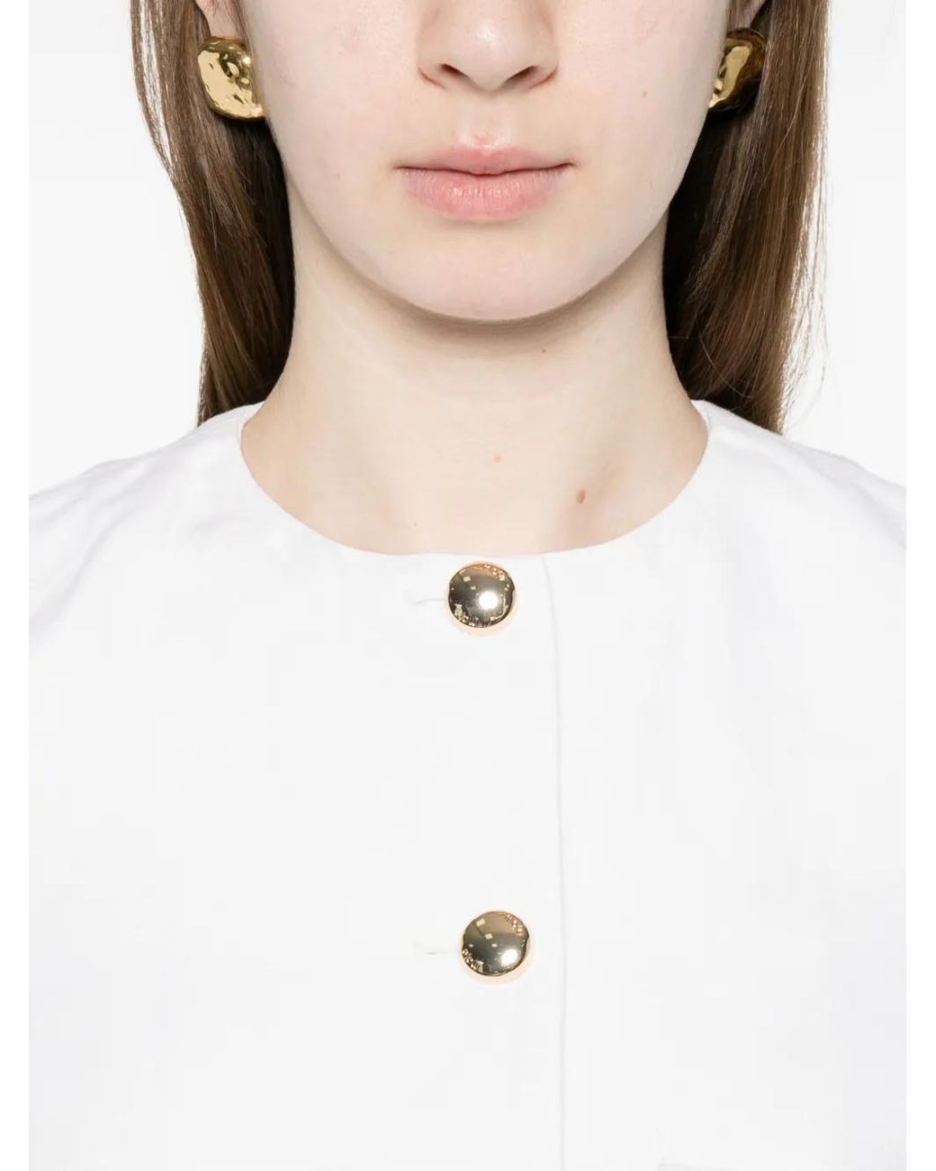 Maje White Veste À Coupe Crop