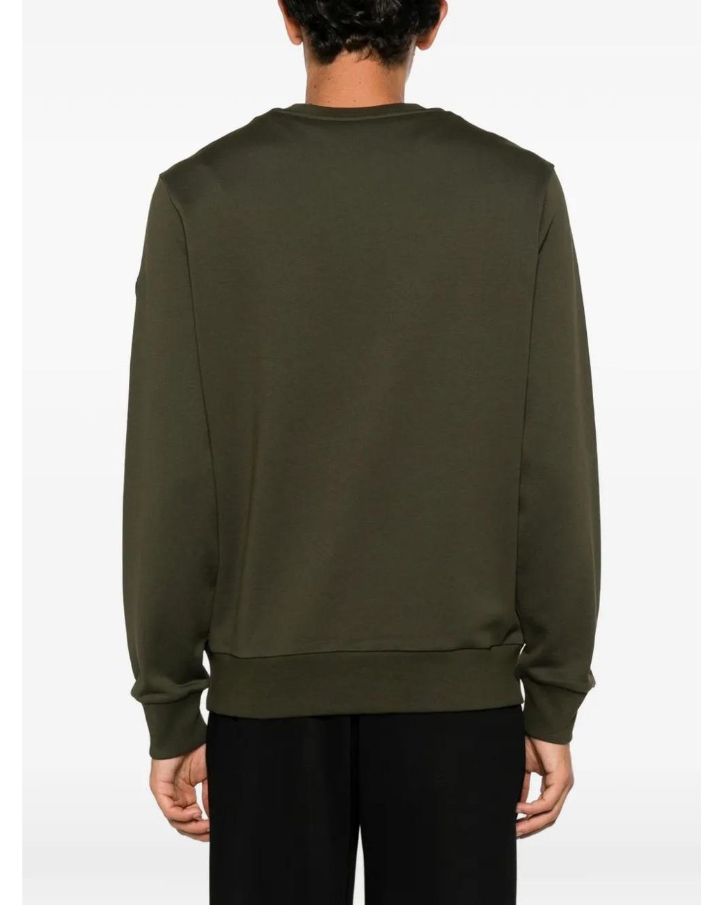 Moncler Green Logo-Embossed Sweatshirt for men