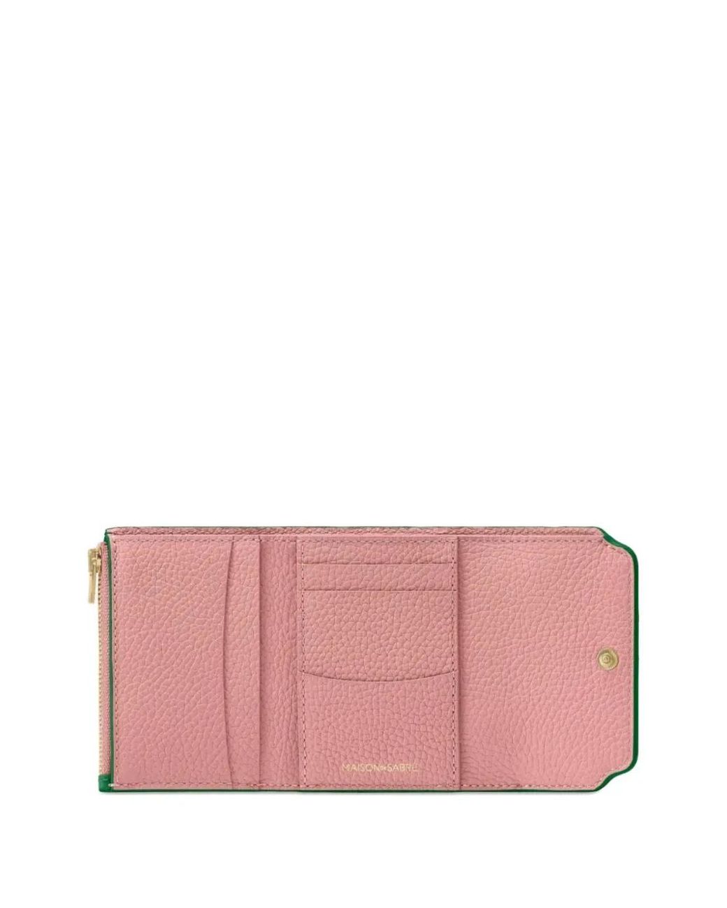 Maison De Sabre Green Leather Trifold Wallet