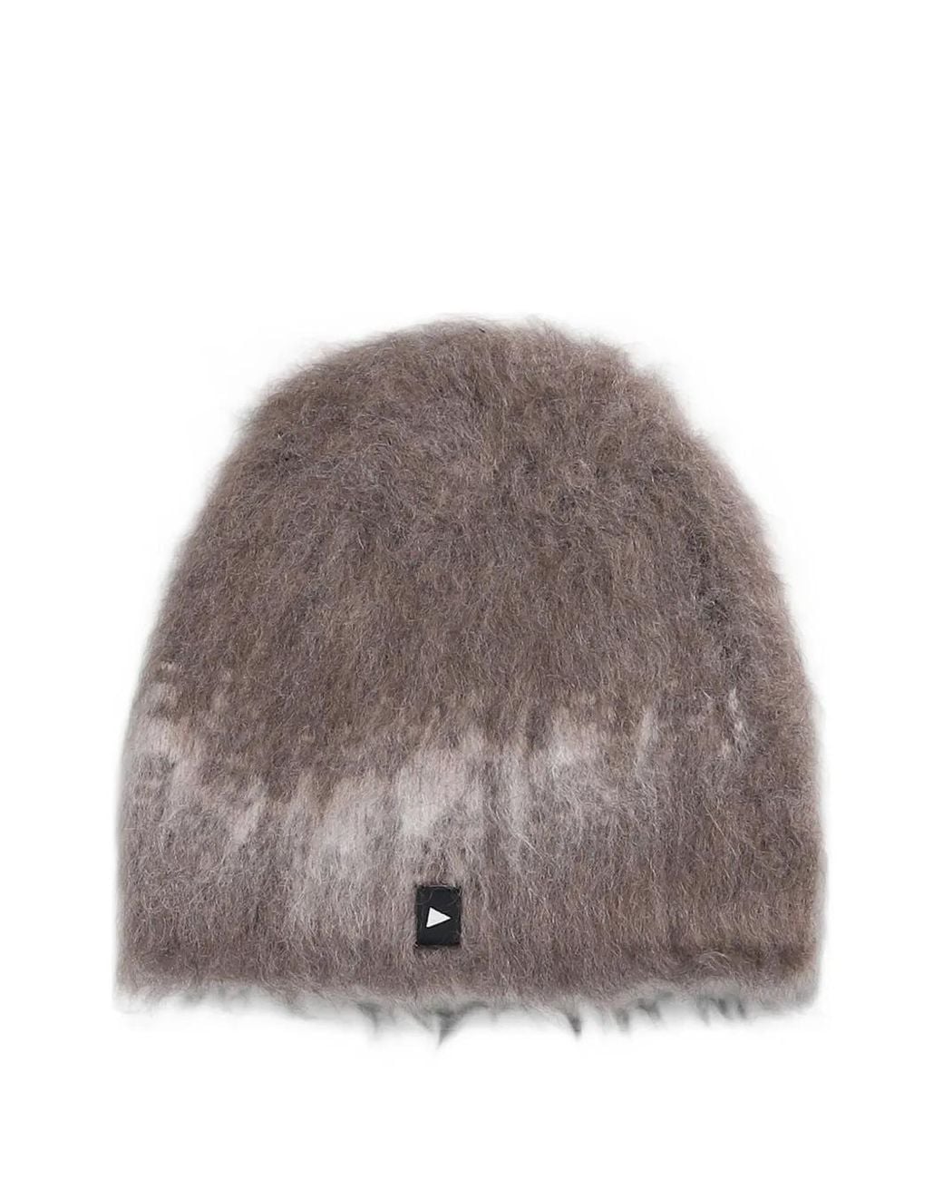 And Wander Brown Brushed-Finish Logo-Patch Beanie Hat for men