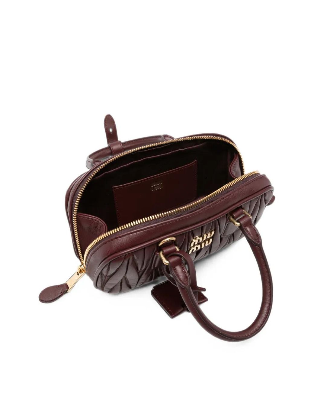 Miu Miu Brown Mini Sac À Main En Cuir