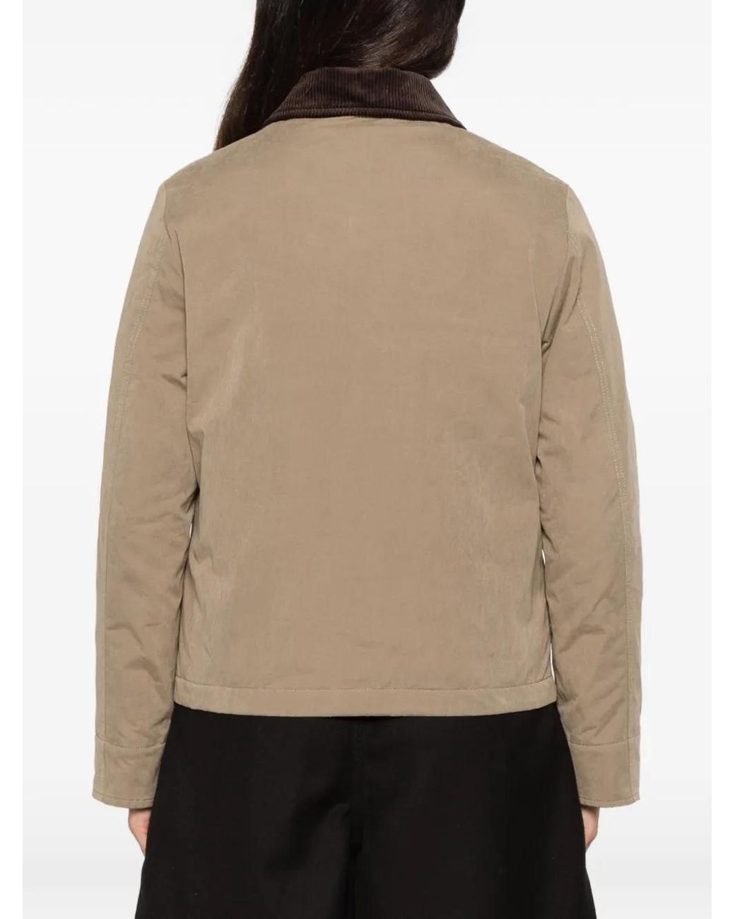 Aspesi Natural Corduroy-Trim Patch-Pocket Jacket