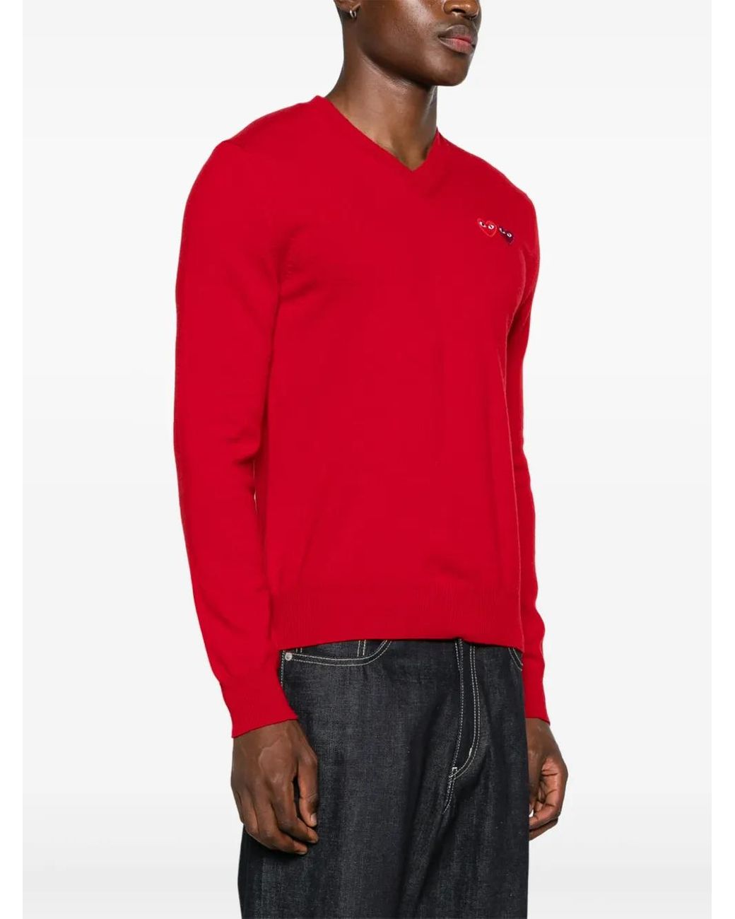 COMME DES GARÇONS PLAY Red Pullover Mit Herz-Patch