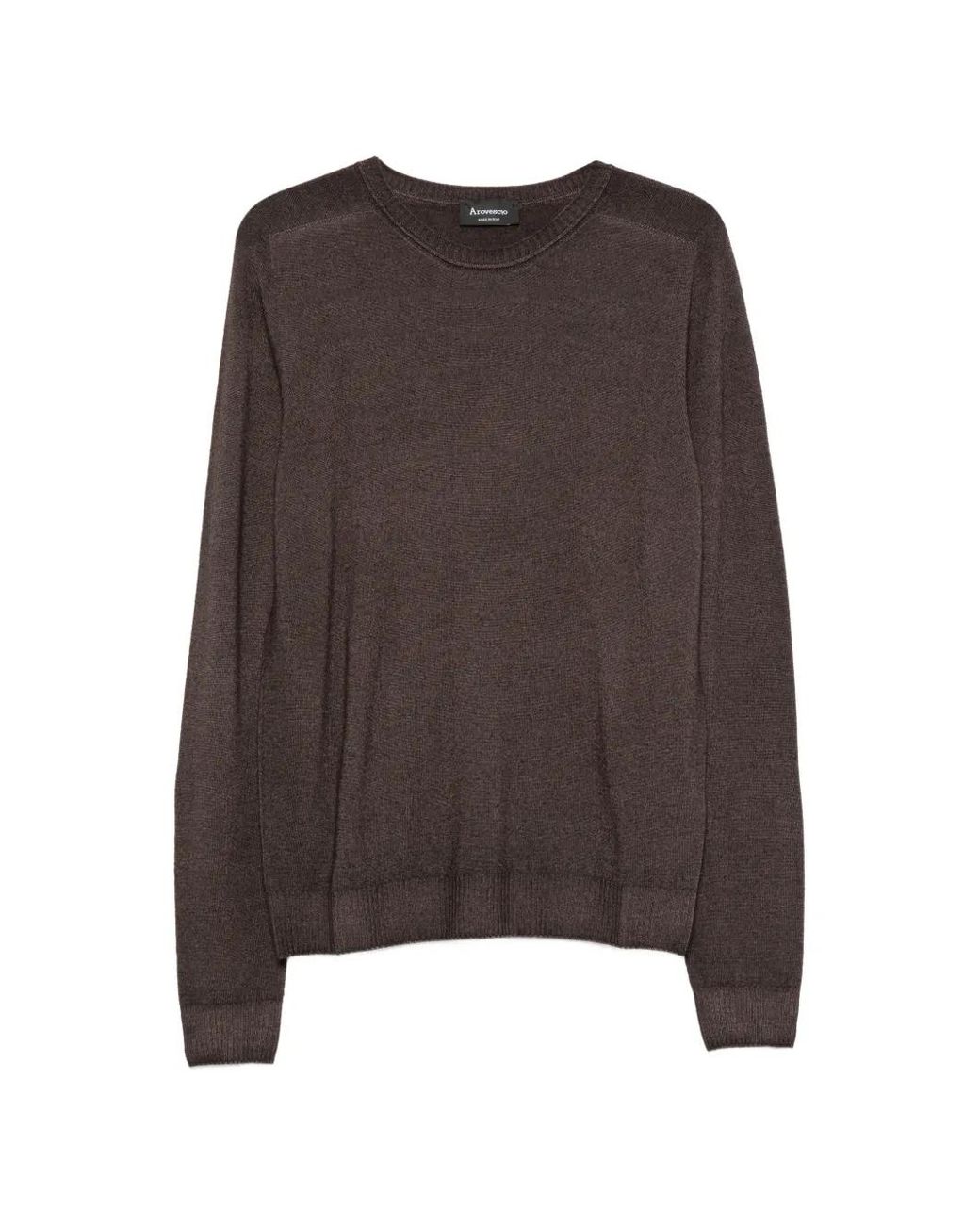 AROVESCIO Brown Ribbed-Trim Sweater for men