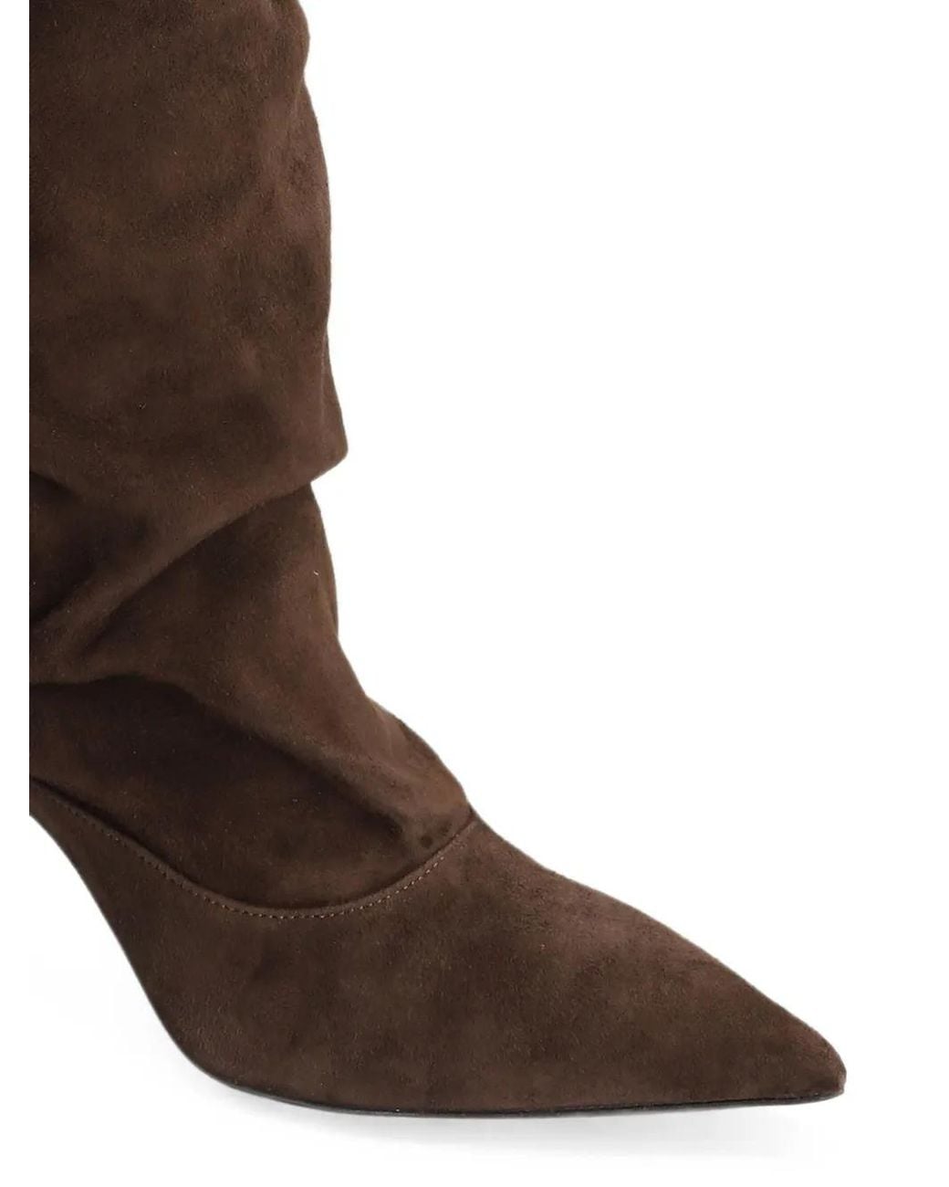 The Seller Brown Pointed-Toe Slouchy Knee-High Boots