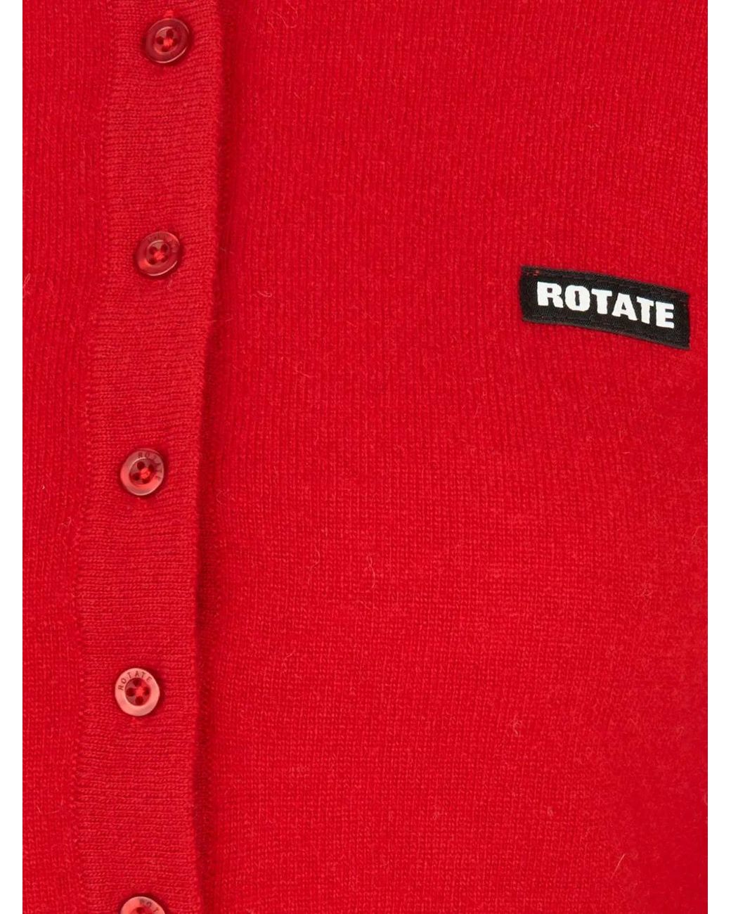 ROTATE BIRGER CHRISTENSEN Red Polo En Laine À Manches Longues