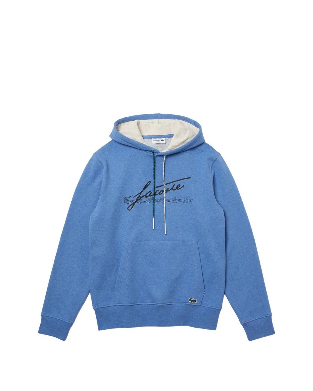 Lacoste Blue Flecked Cotton-Fleece Hoodie for men