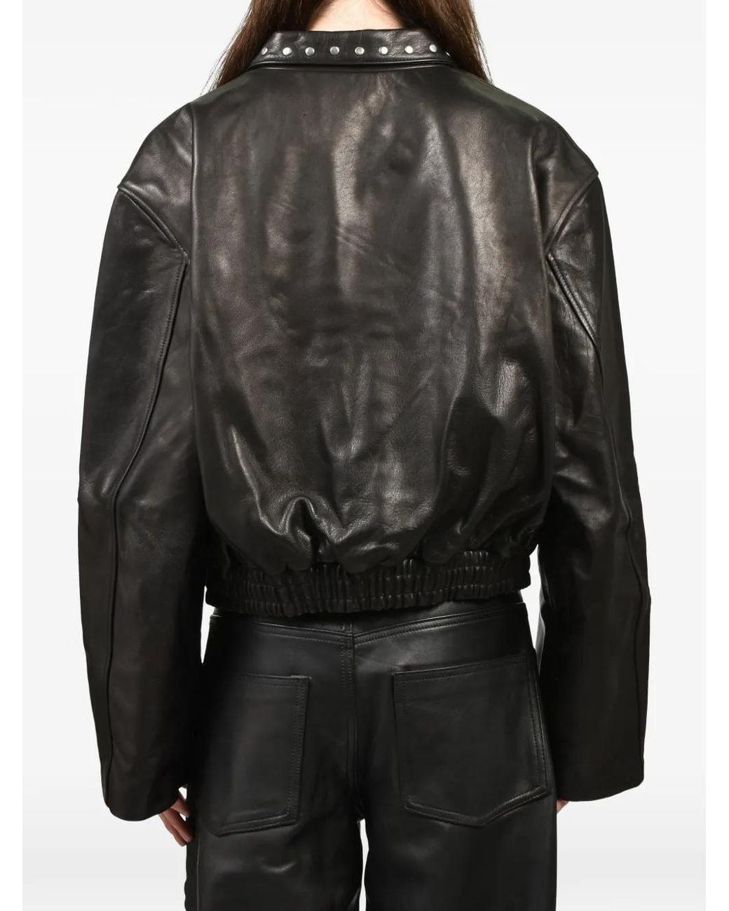 Earthling Collective Black Davidson Studded Leather Jacket for men